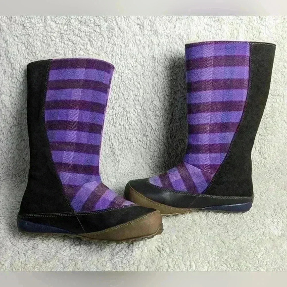 NWOT ! SOREL Winter FLAT WOMEN boots size 7 Plaid Purple And Brown - Picture 4 of 7